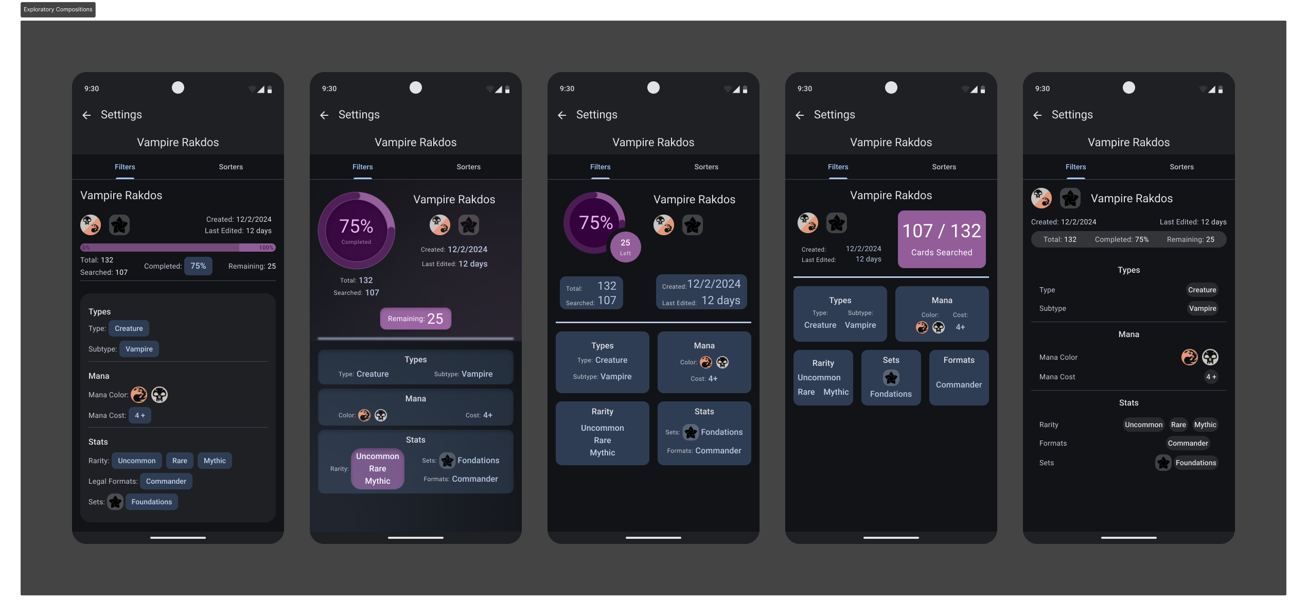 Style Exploration Mobile Screens